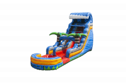 18ft Tropical Fire Blast Slide - Wet or Dry