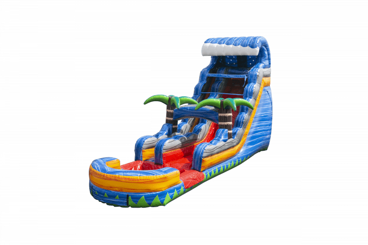 18ft Tropical Fire Blast Slide - Wet or Dry